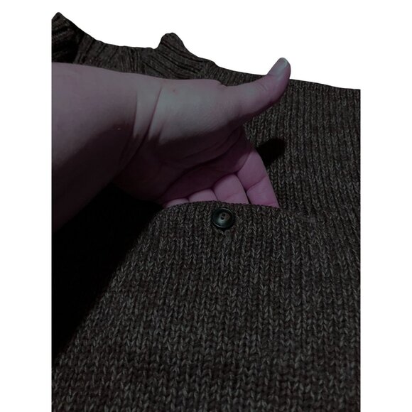 Y2K Polo Ralph Lauren Sweater XL Quarter Button Collar Heather Brown 100% Cotton - Picture 3 of 7